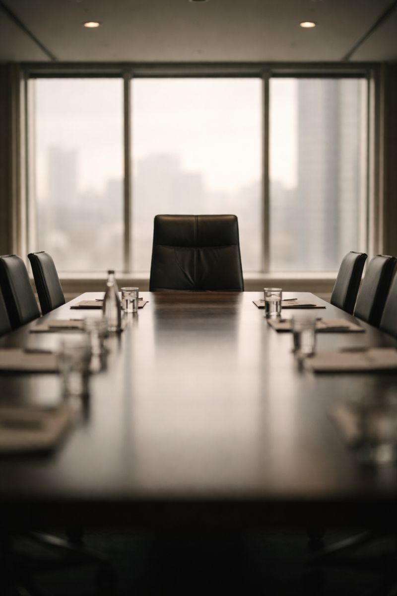 Empty boardroom chair representing the CISO role