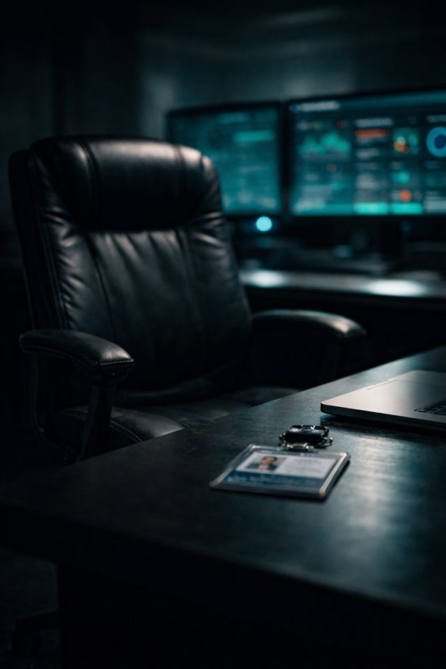 Firing Security Team Members: When It's Time to Act 1 Empty security team desk with badge representing difficult termination decisions